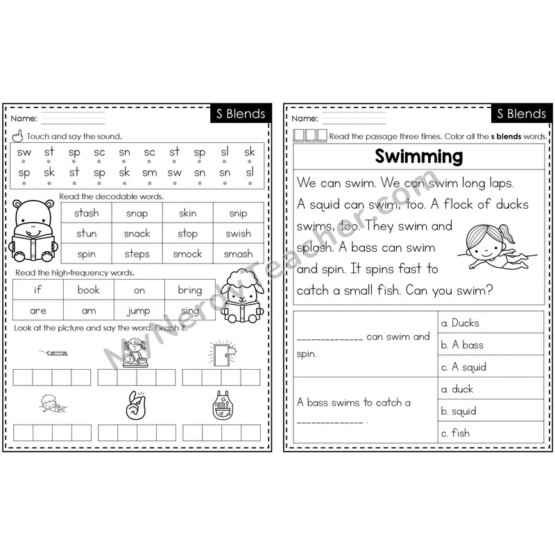 S Blends Decodable Passage — Editable PowerPoint
