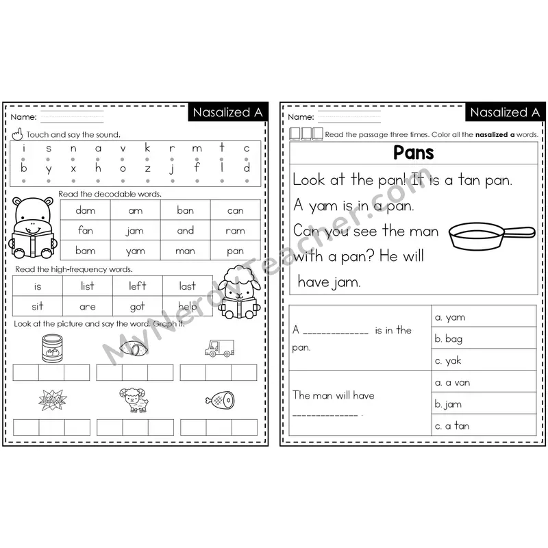 Nasalized A (am, an) Decodable Passage — Editable PowerPoint