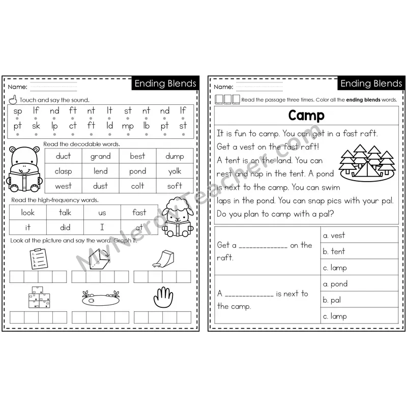 Ending Blends Decodable Passage — Editable PowerPoint