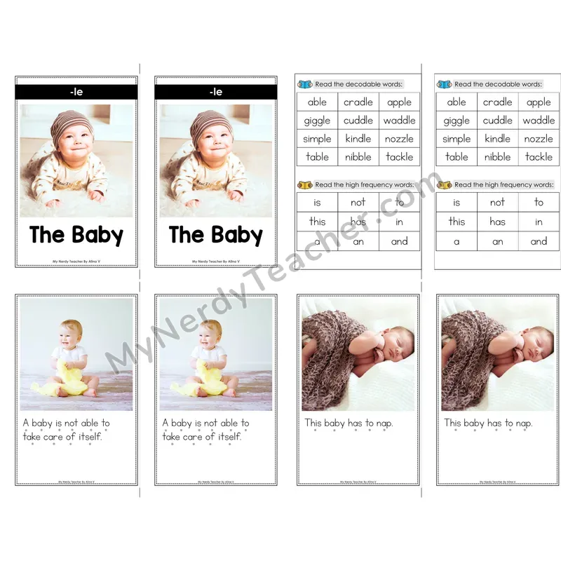 Final -le Syllable Decodable Mini Book — With Phonics Dots