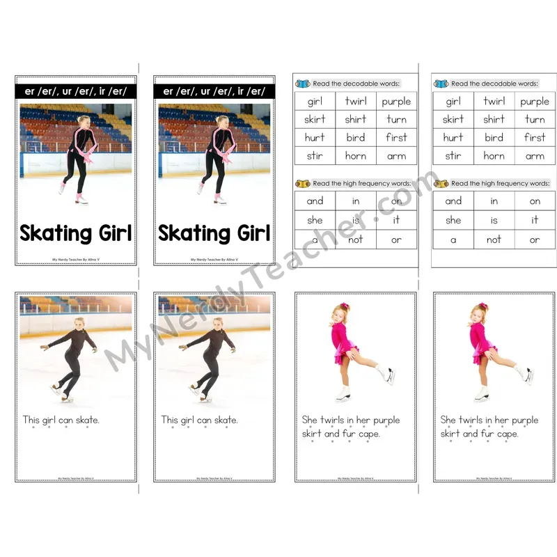 ir, ur, er /ĕr/ Decodable Mini Book — With Phonics Dots
