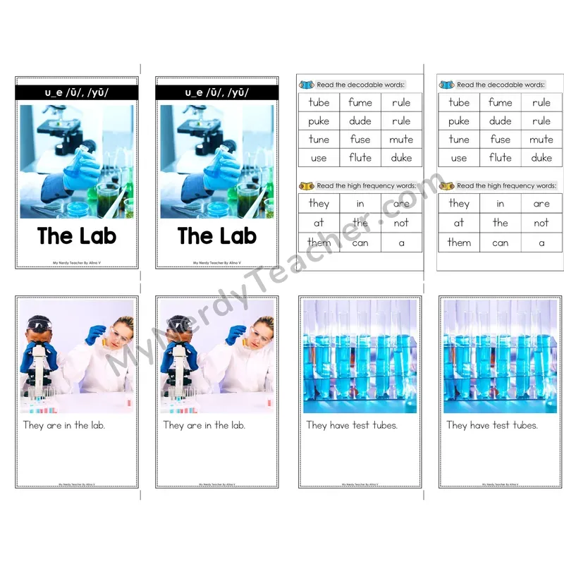 Vce U_E Decodable Mini Book — No Phonics Dots