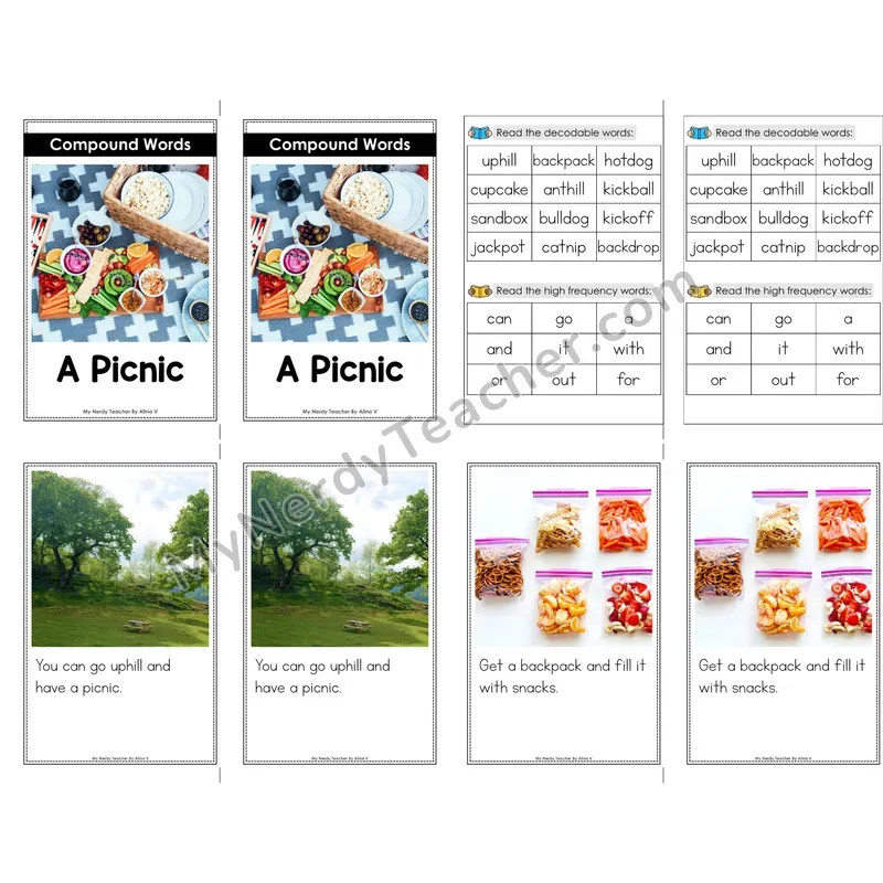 Compound Words Decodable Mini Book — No Phonics Dots