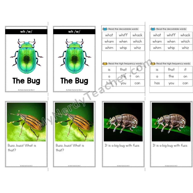 Digraphs Wh Decodable Mini Book — No Phonics Dots