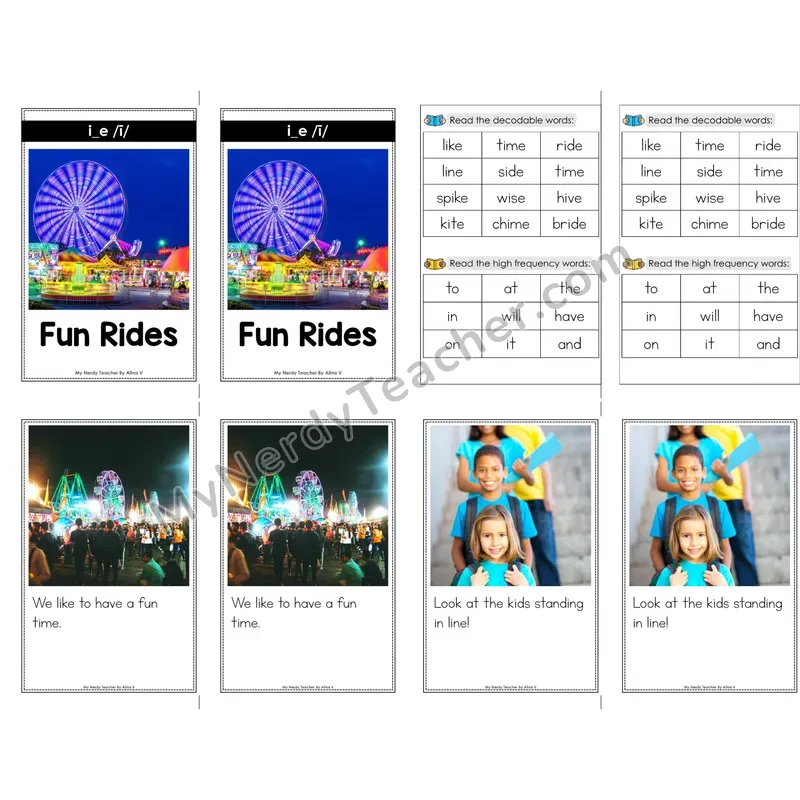 Vce I_E Decodable Mini Book — No Phonics Dots