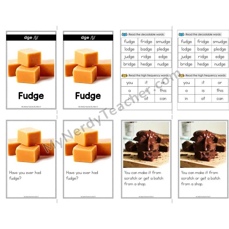 dge /j/ Decodable Mini Book — No Phonics Dots