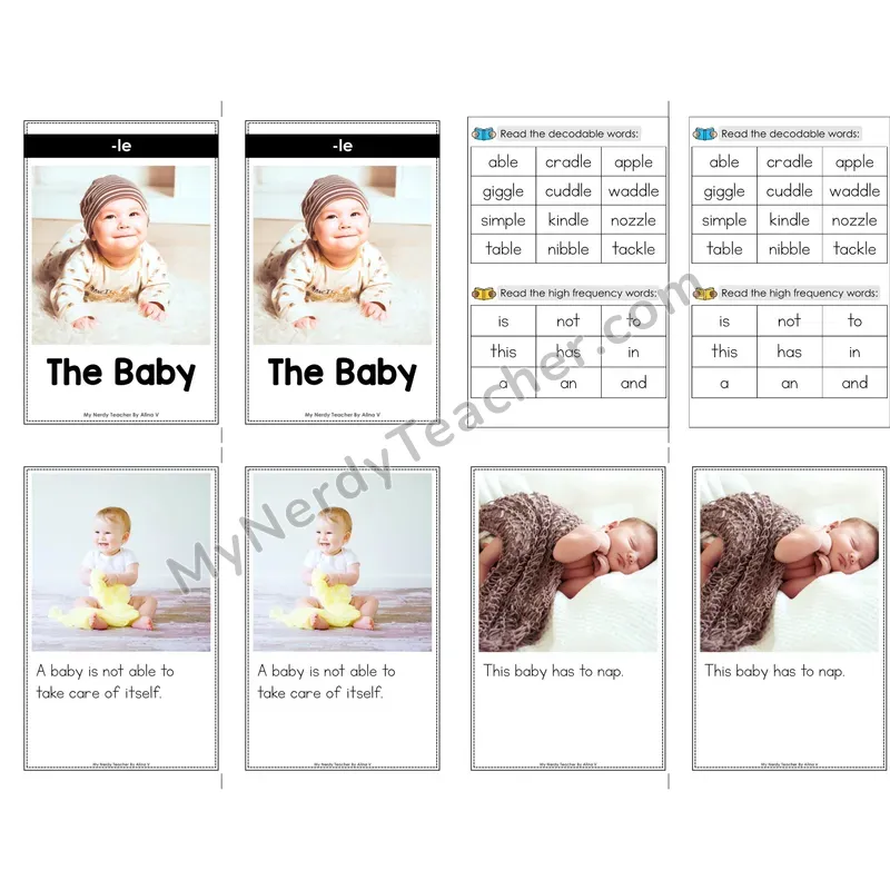 Final -le Syllable Decodable Mini Book — No Phonics Dots