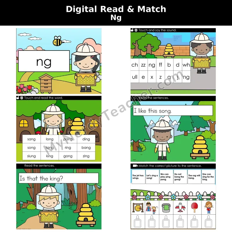 ng Digraph Decodable Sentences — Read and Match (Digital)