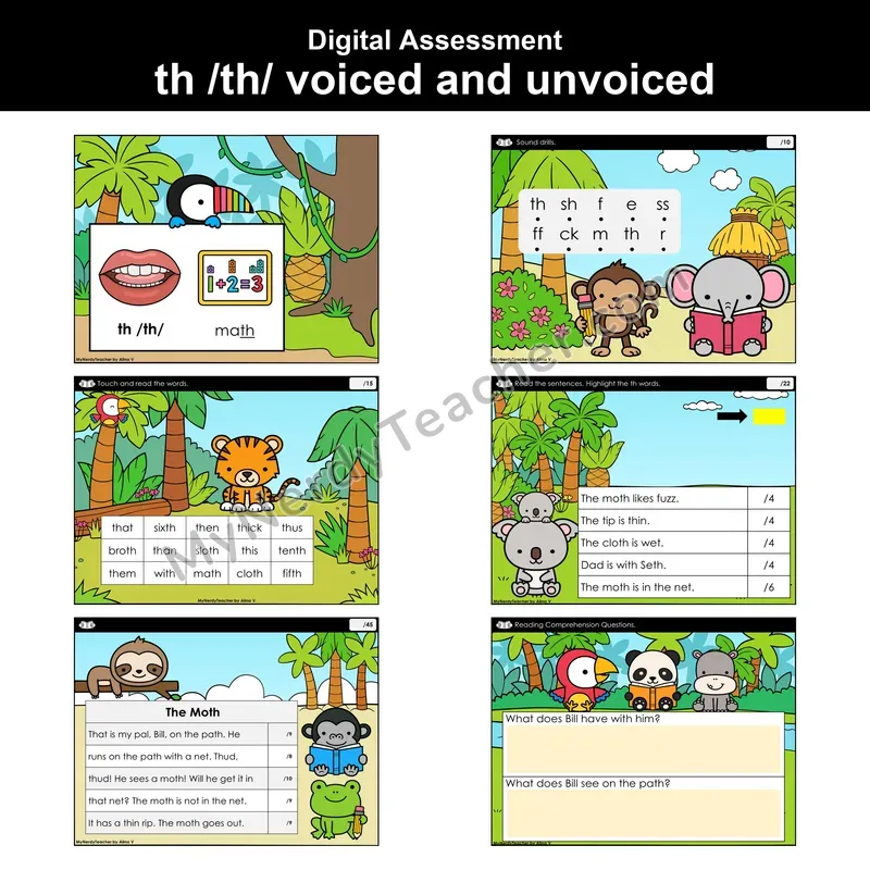 Digital Phonics Assessment — th /th/ Voiced and Unvoiced