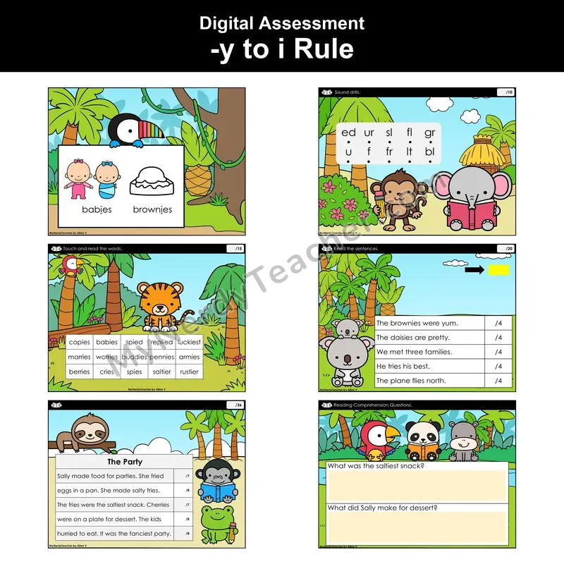 Digital Phonics Assessment — -y to i Rule