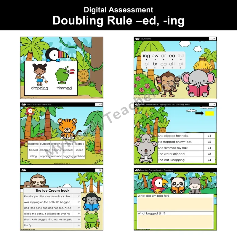 Digital Phonics Assessment — Doubling Rule -ed, -ing