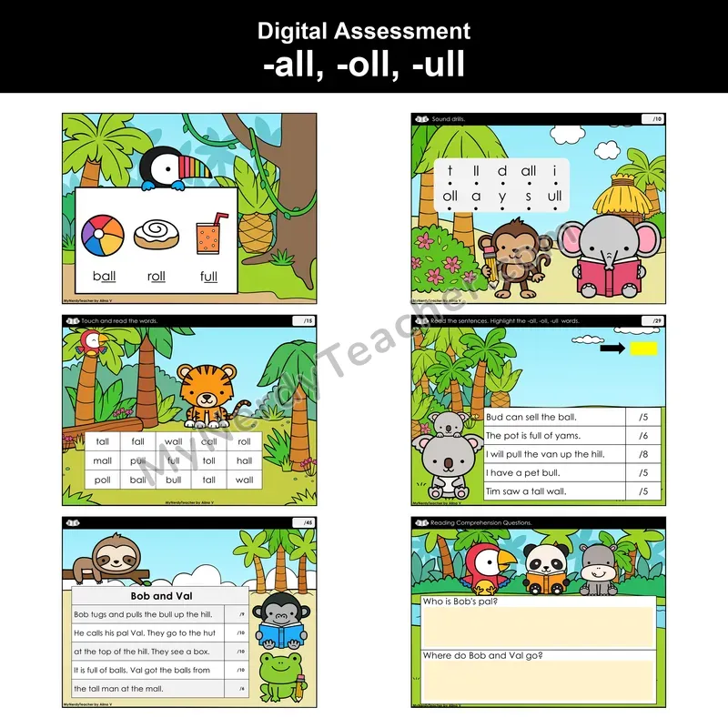 Digital Phonics Assessment — -all, -oll, -ull