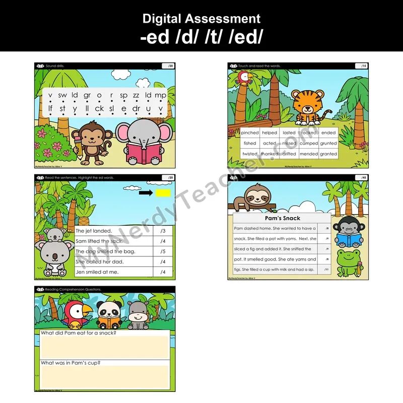 Digital Phonics Assessment — -ed (/d/, /t/, /ed/)