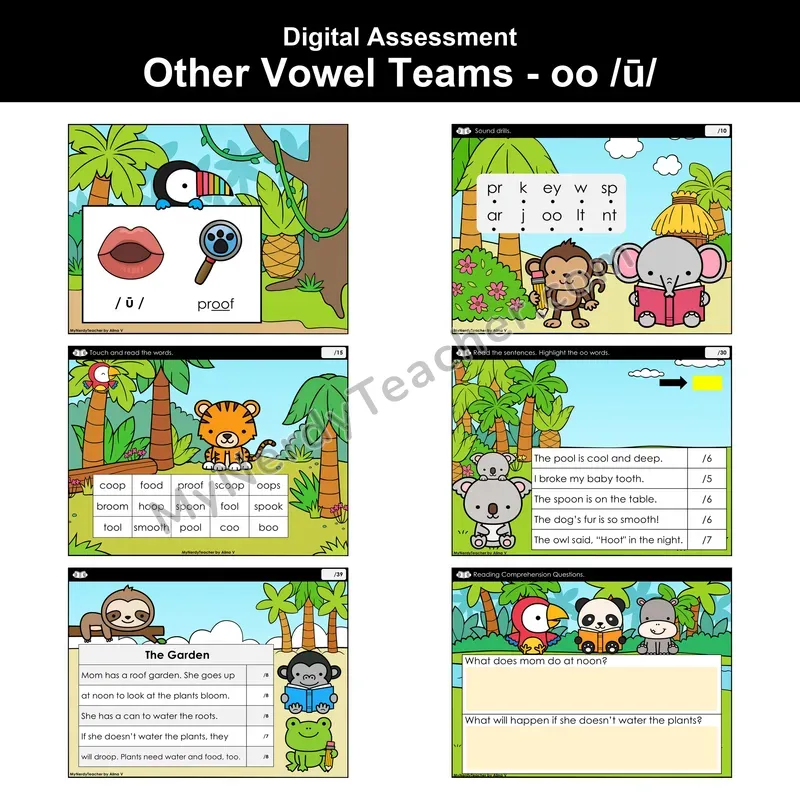 Digital Phonics Assessment — Other Vowel Teams - oo /ū/