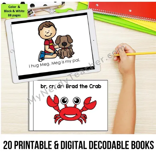 Digital Decodable Books — Blends and Digraphs on Google Slides