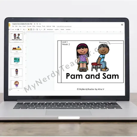 Digital Decodable Books — Beginning Sounds and CVC Words on Google Slides