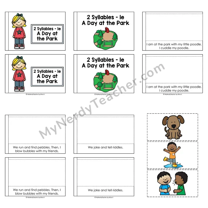 2 Syllables Decodable Puzzle Book — A Day at the Park (Color)