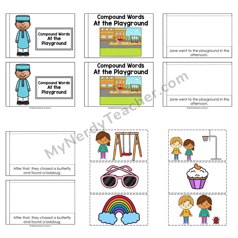 Compound Words Decodable Puzzle Book — At the Playground (Color)