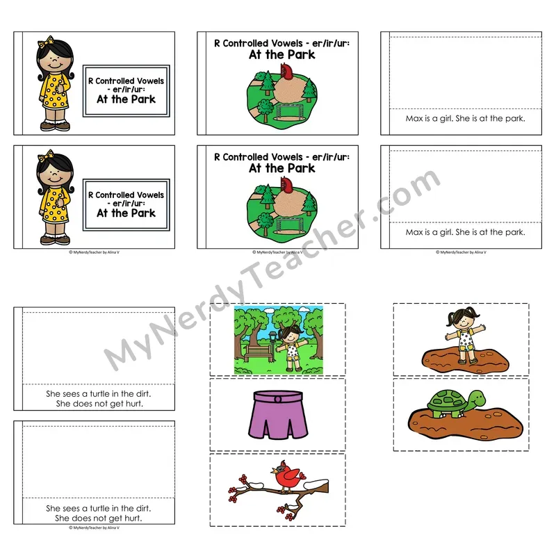 R-Controlled Vowels Decodable Puzzle Book — At the Park (Color)
