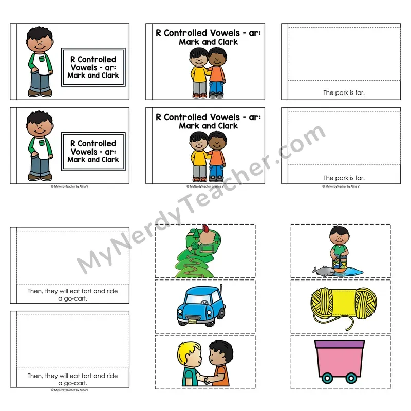 R-Controlled Vowels Decodable Puzzle Book — Mark and Clark (Color)