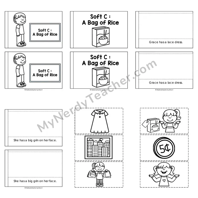 Soft C Decodable Puzzle Book — A Bag of Rice (Black and White)