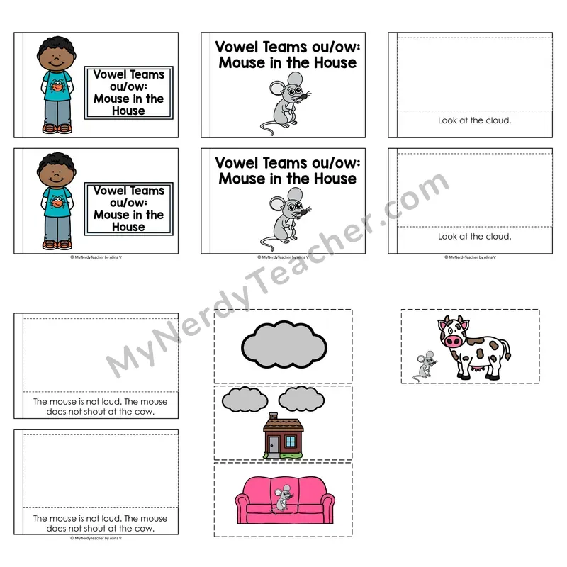 Vowel Teams Decodable Puzzle Book — Mouse in the House (Color)