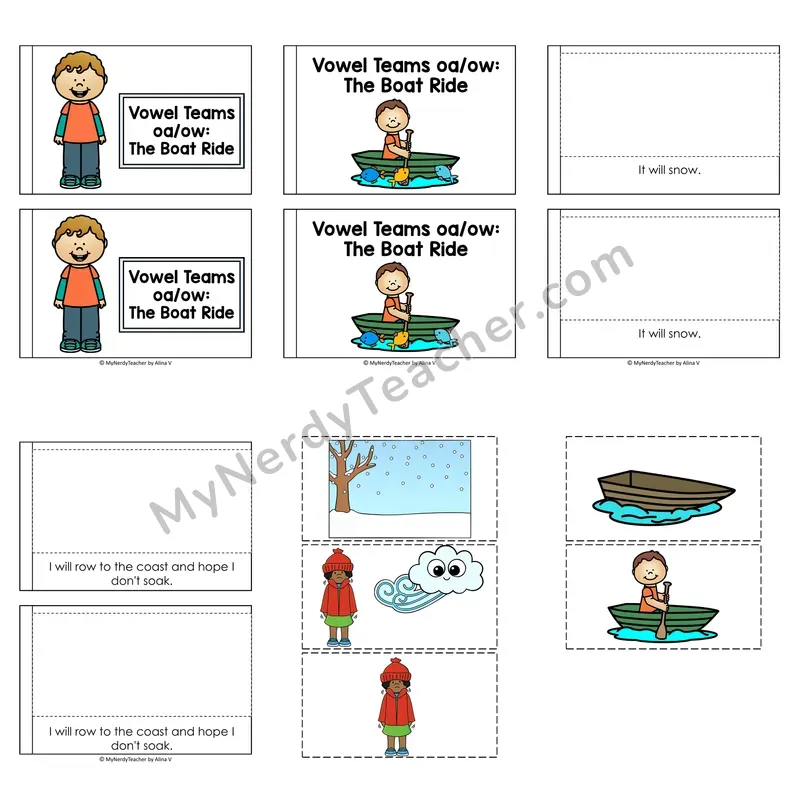 Vowel Teams Decodable Puzzle Book — The Boat Ride (Color)