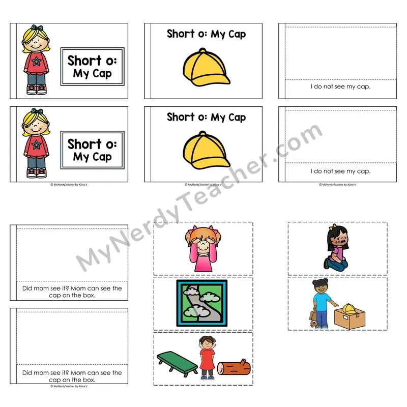 Short O Decodable Puzzle Book — My Cap (Color)
