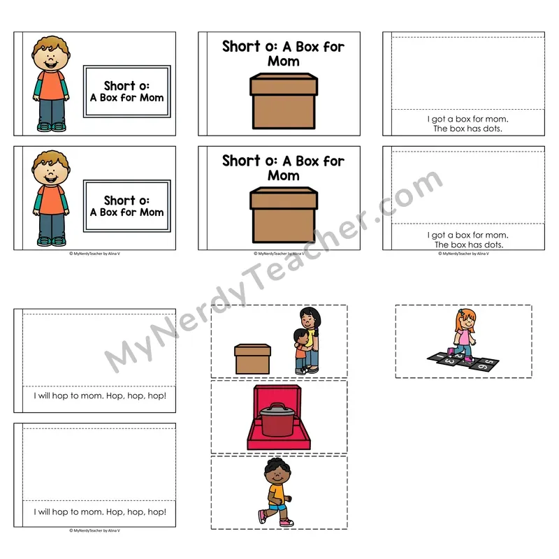 Short O Decodable Puzzle Book — A Box for Mom (Color)