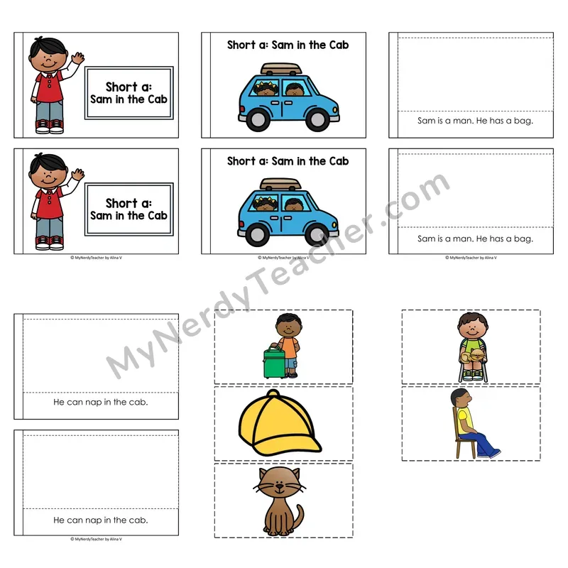 Short A Decodable Puzzle Book — Sam in the Cab (Color)