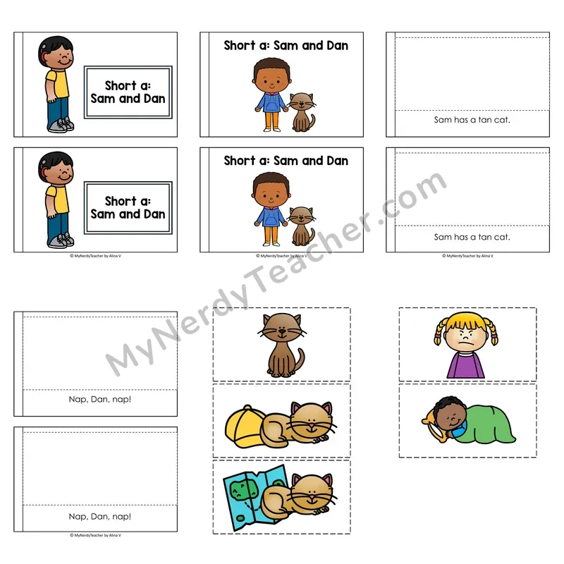Short A Decodable Puzzle Book — Sam and Dan (Color)