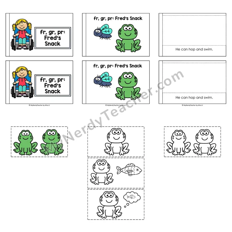 R-Blends (fr, gr, pr) Decodable Puzzle Book — Fred's Snack