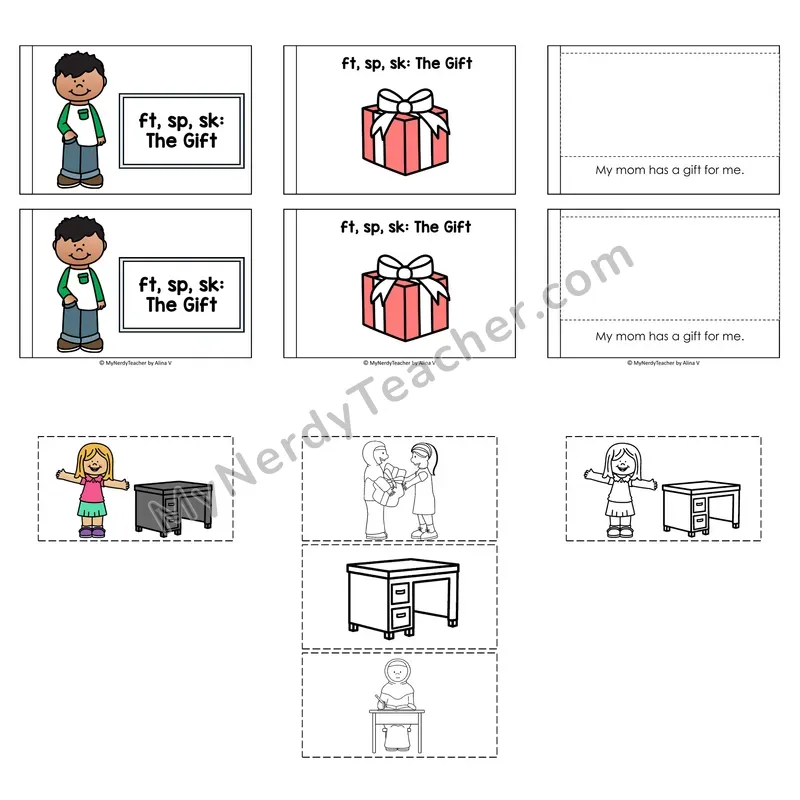 Ending Blends (ft, sp, sk) Decodable Puzzle Book — The Gift