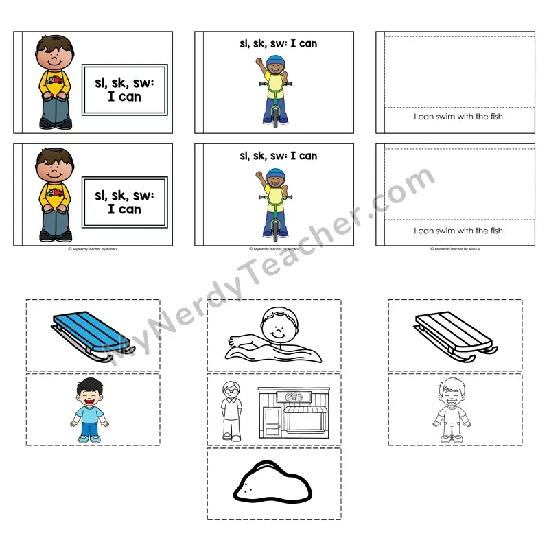 S-Blends (sl, sk, sw) Decodable Puzzle Book — I Can