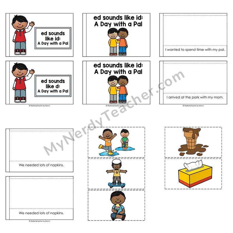 Suffix -ed Decodable Puzzle Book — A Day with a Pal (Color)