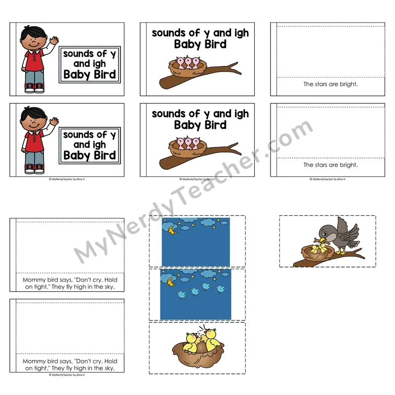 Sounds of Y and igh Decodable Puzzle Book — Baby Bird (Color)