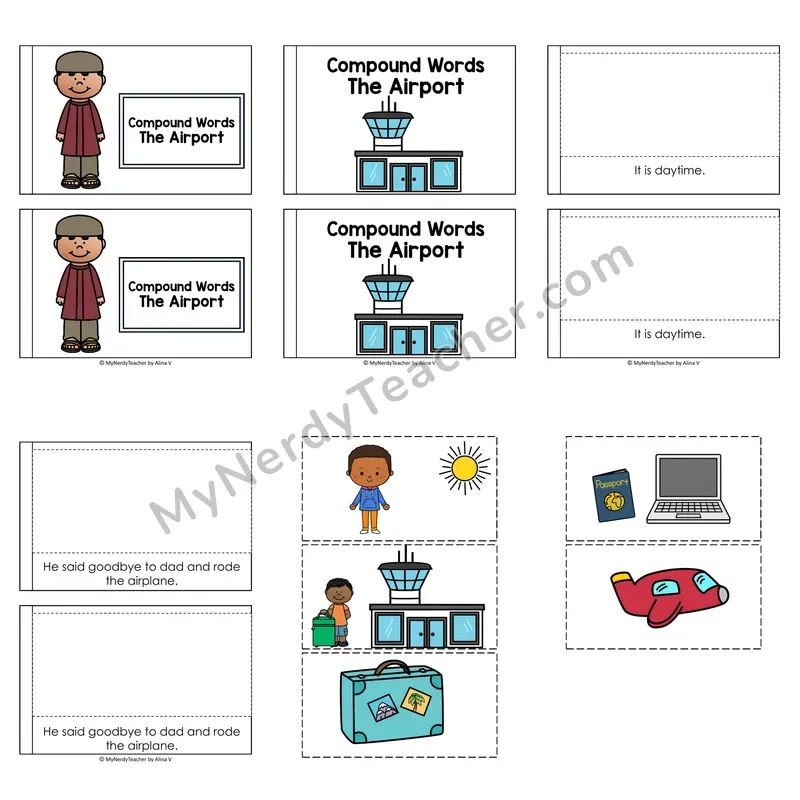Compound Words Decodable Puzzle Book — At the Airport (Color)