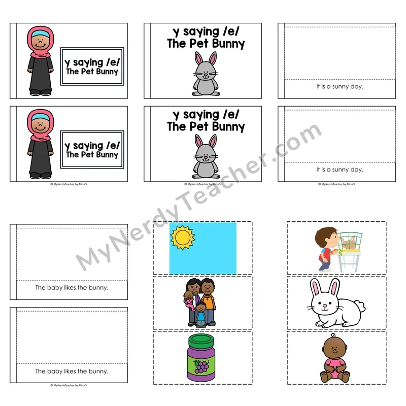 Y as Long E Decodable Puzzle Book — The Pet Bunny (Color)