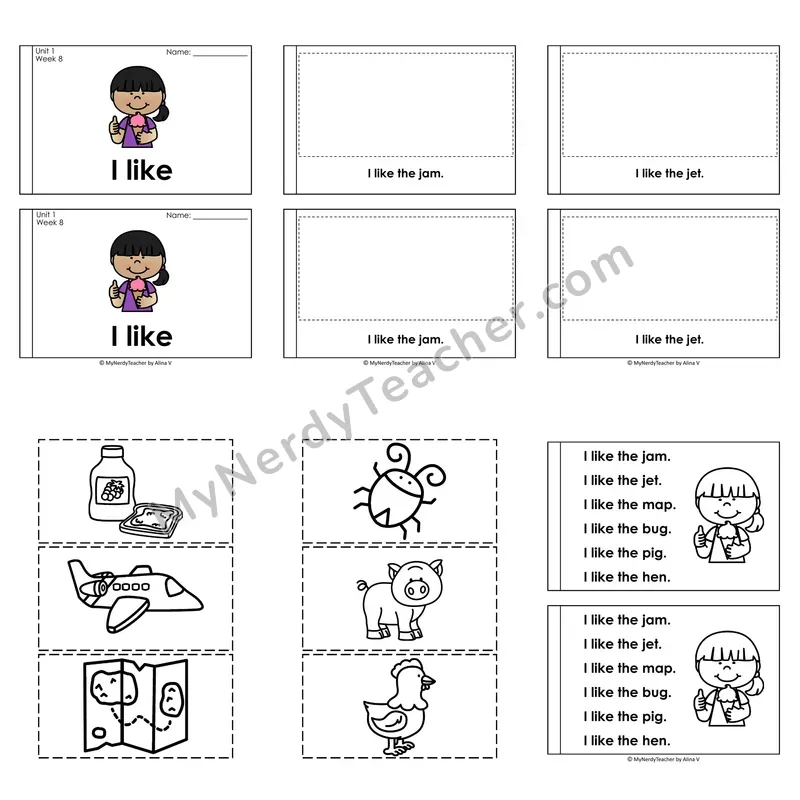 I Like — Mixed Short Vowel CVC Decodable Puzzle Book (Heart Word: I)