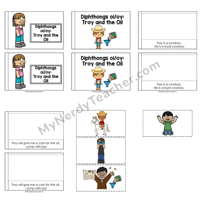 Diphthongs Decodable Puzzle Book — Troy and the Oil (Color)