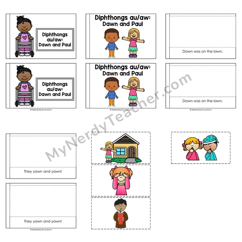 Diphthongs Decodable Puzzle Book — Dawn and Paul (Color)