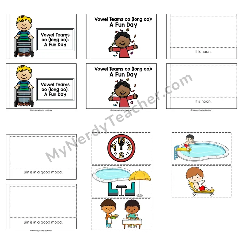 Vowel Teams Decodable Puzzle Book — A Fun Day (Color)