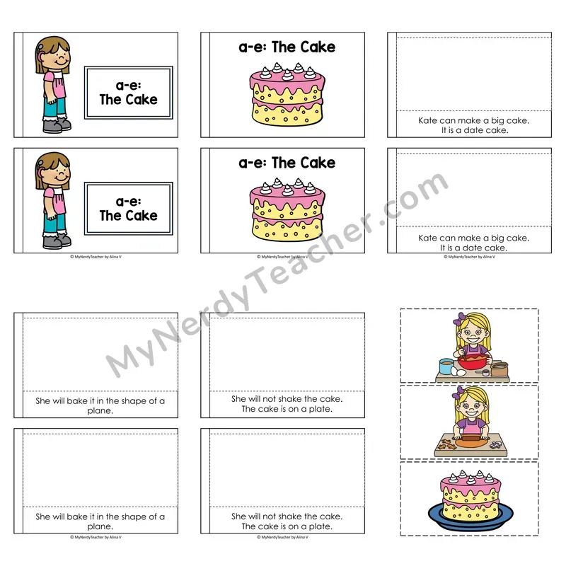 Long A Decodable Puzzle Book — The Cake (Color)