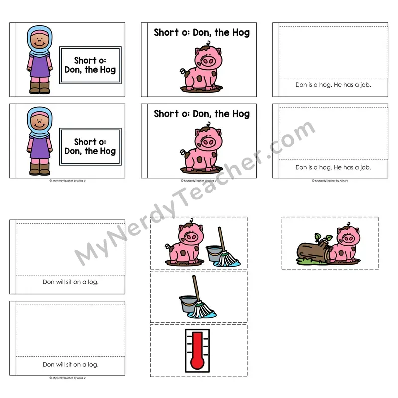Short O Decodable Puzzle Book — Don the Hog (Color)