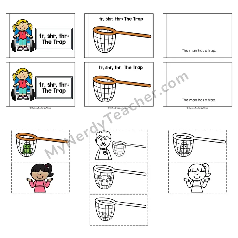 Triple Blends (tr, shr, thr) Decodable Puzzle Book — The Trap