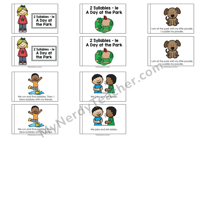 2 Syllables Decodable Reader — A Day at the Park (Color)