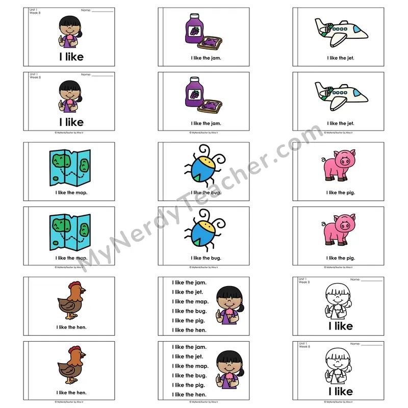 I Like — Mixed Short Vowel CVC Decodable Reader (Heart Word: I)