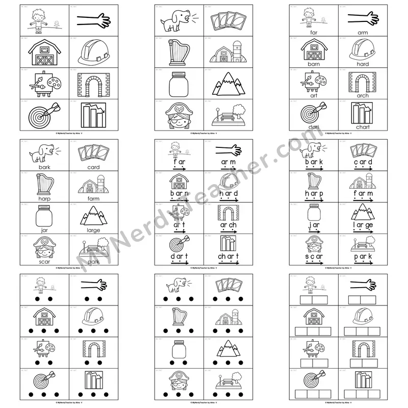 R-Controlled Vowels (ar) Word Work Activities — car, star, jar, park