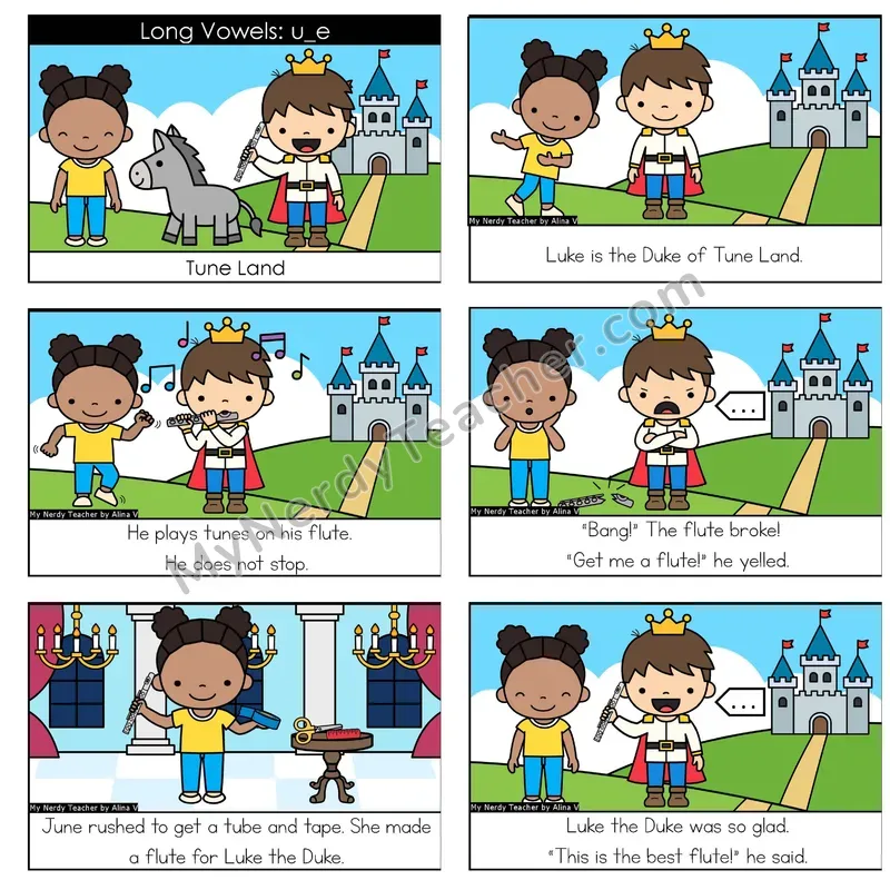 Long U (u_e; VCe, /ū/ and /yū/) Digital Decodable Book — Google Slides