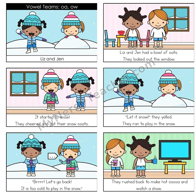 Vowel Teams (oa, ow, oe; long o) Digital Decodable Book — Google Slides